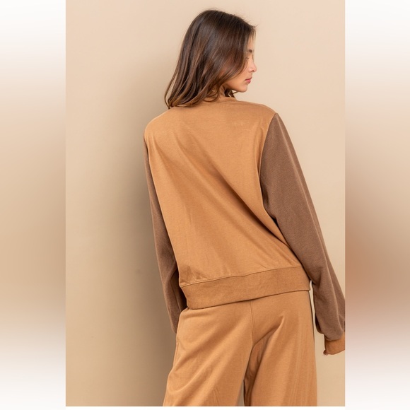 Terry Contrast Sweatshirts and Pants Set - Picture 6 of 9